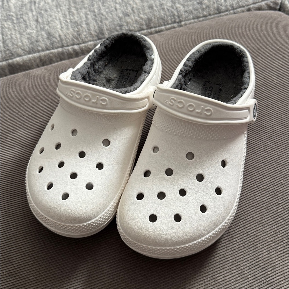 CROCS White Clogs with Black Interior